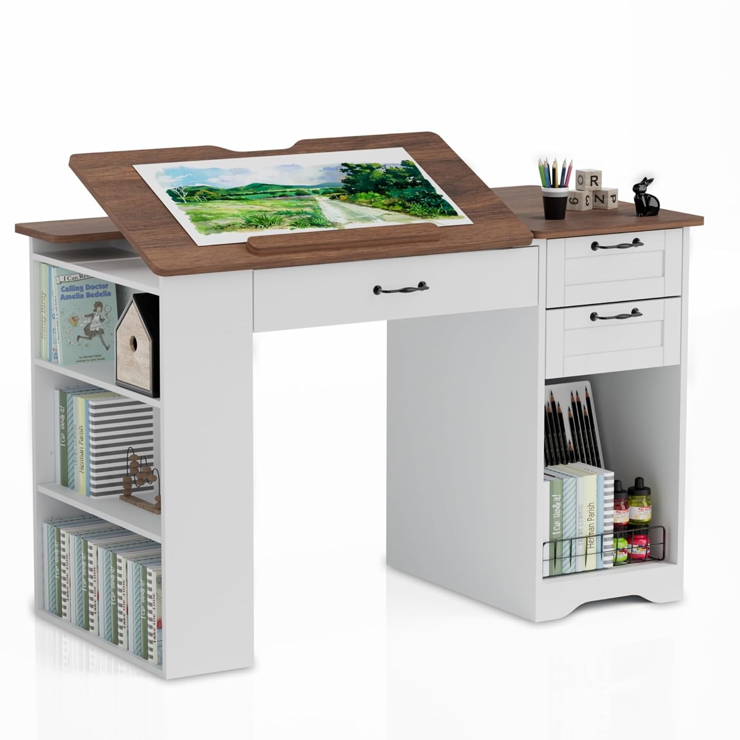 Art & Craft Teacher - Drafting Table with Storage Cabinet &