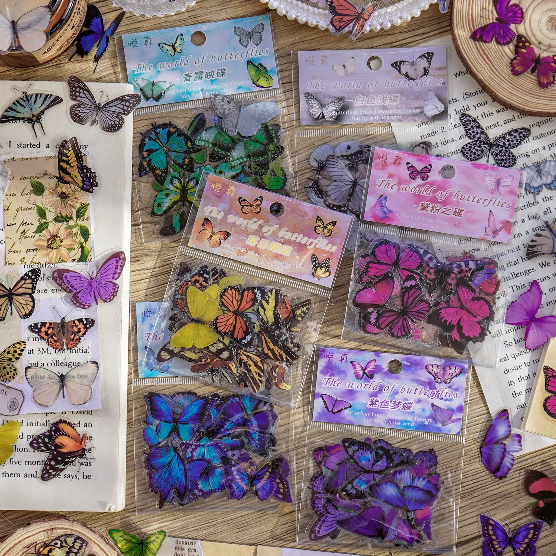 Art Craft Journals - Journamm 40pcs/pack Butterfly Series Stickers Art