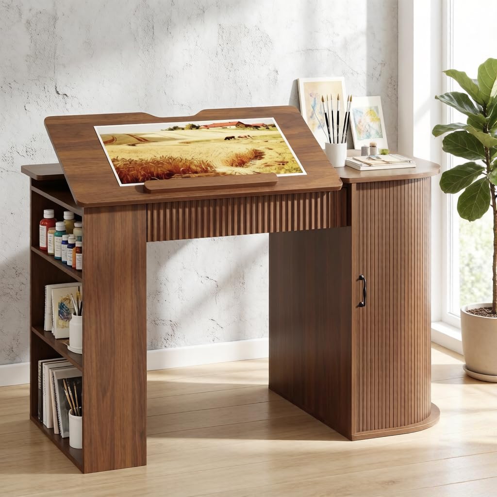 Art & Craft Teacher - Drafting Table with Storage Cabinet &