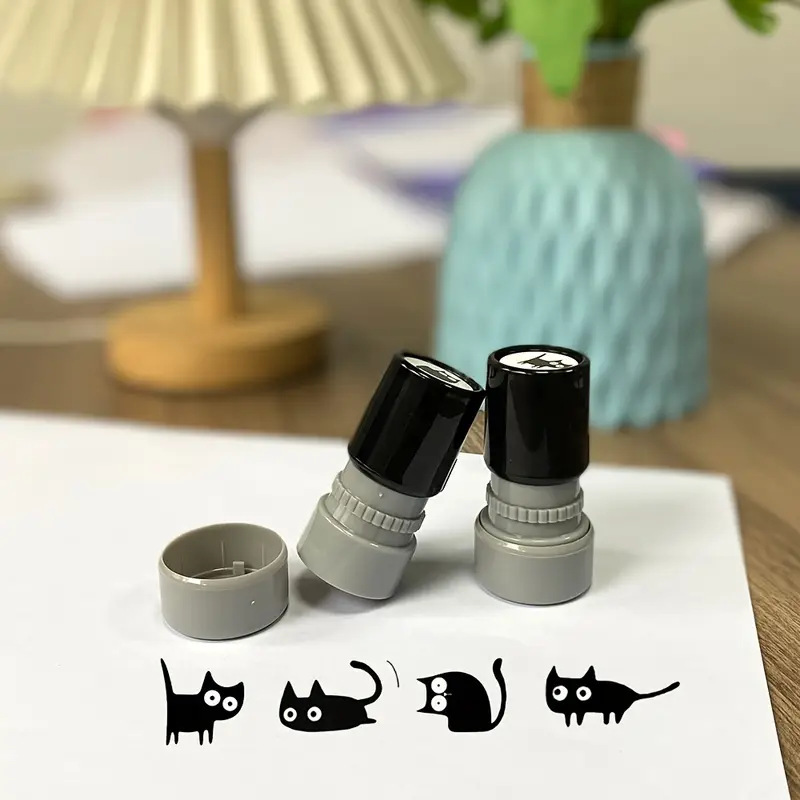 Art Craft Journals - Adorable Tilted Neck Black Cat Stamp