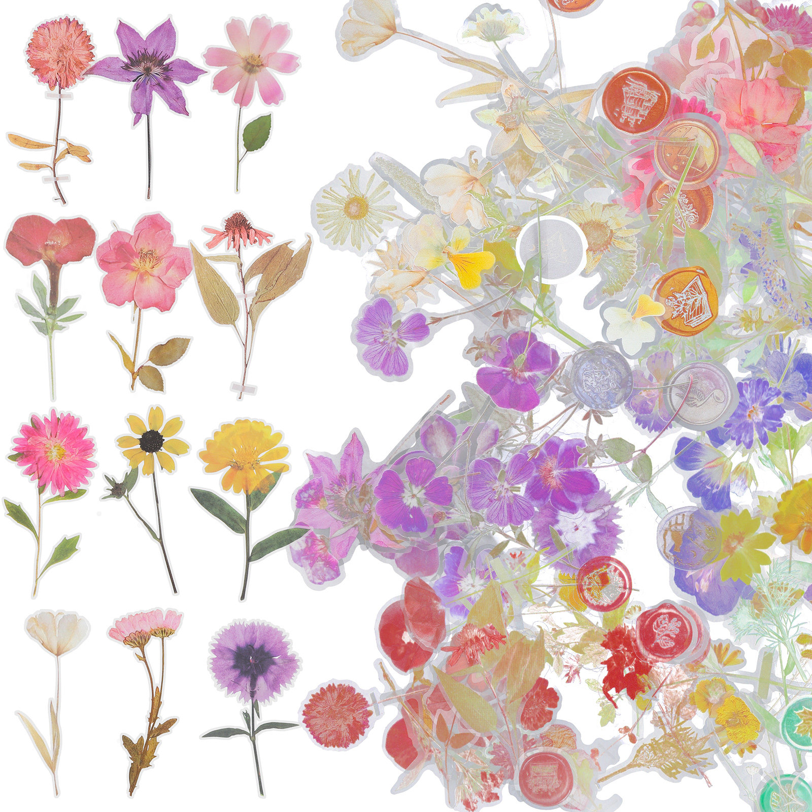 Art Craft Journals - 6 Packs Dried Flower Stickers DIY
