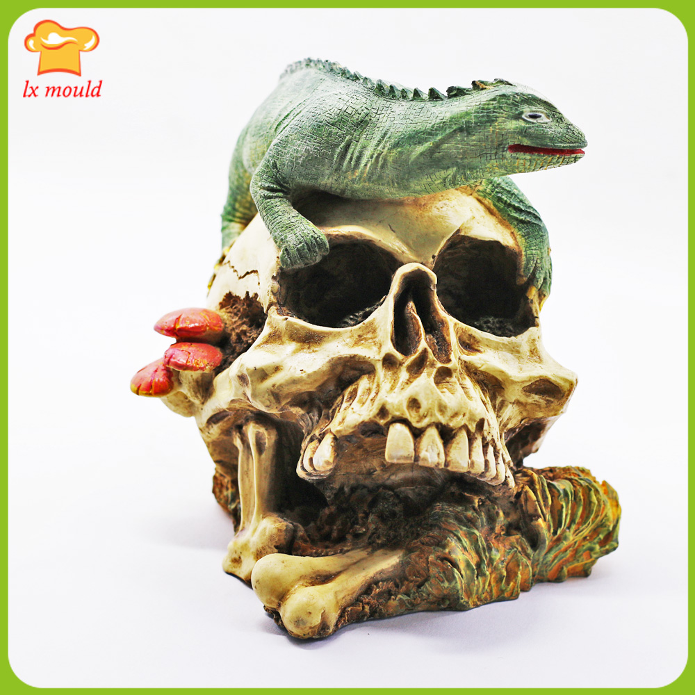 Eco Art Craft - 3D Skull & Lizard Candle Mold