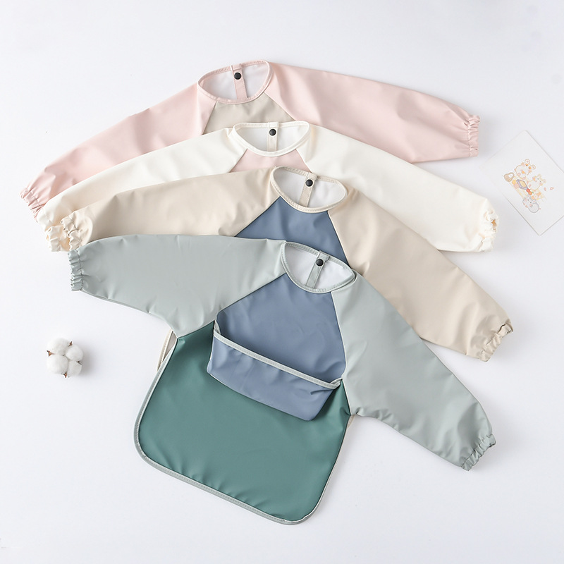 Kids Baby Long Sleeved PU Bibs – Art Craft Kindergarten recenzja i cena
