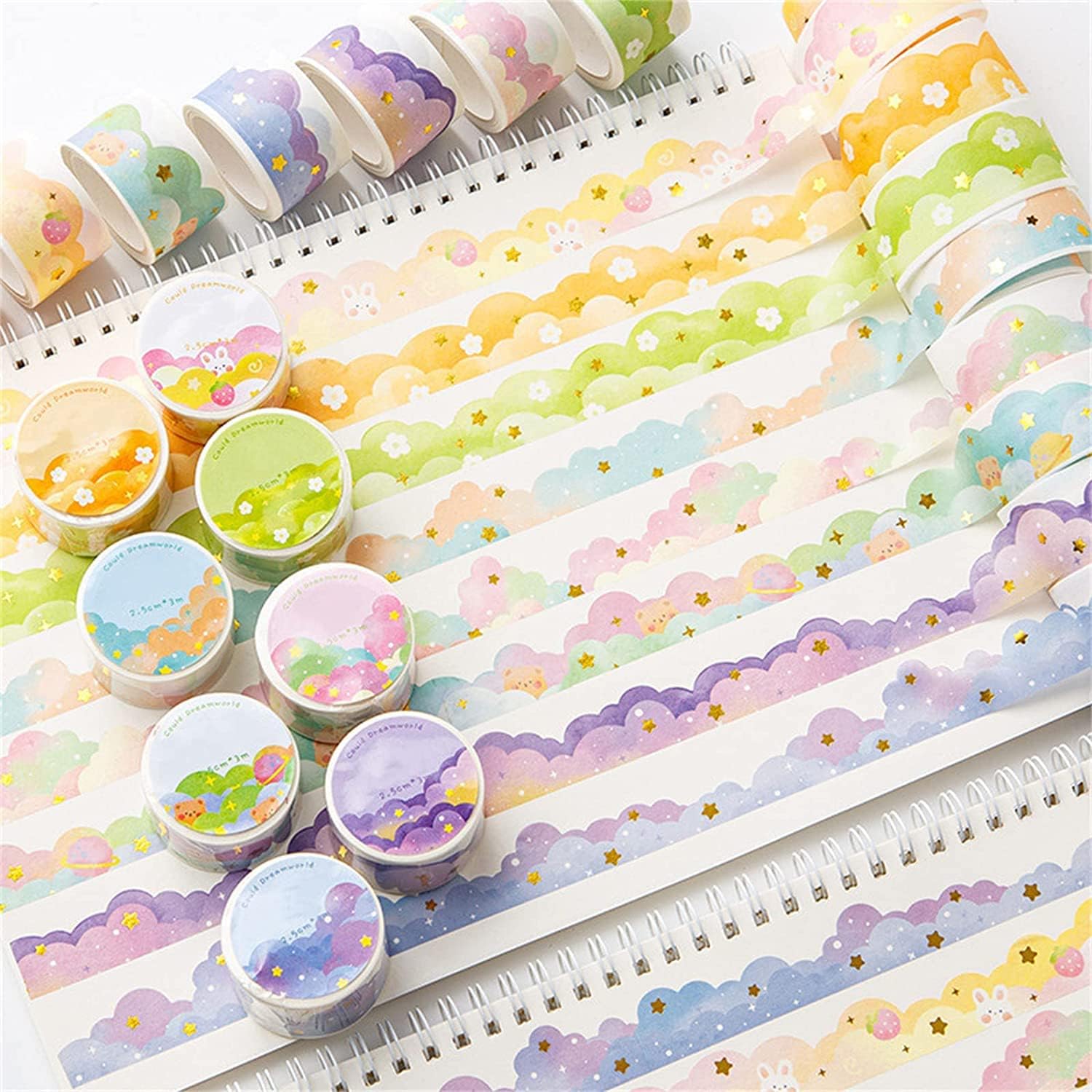 8 Rolls Color Cloud Washi Tape – Art Craft Journals recenzja i cena