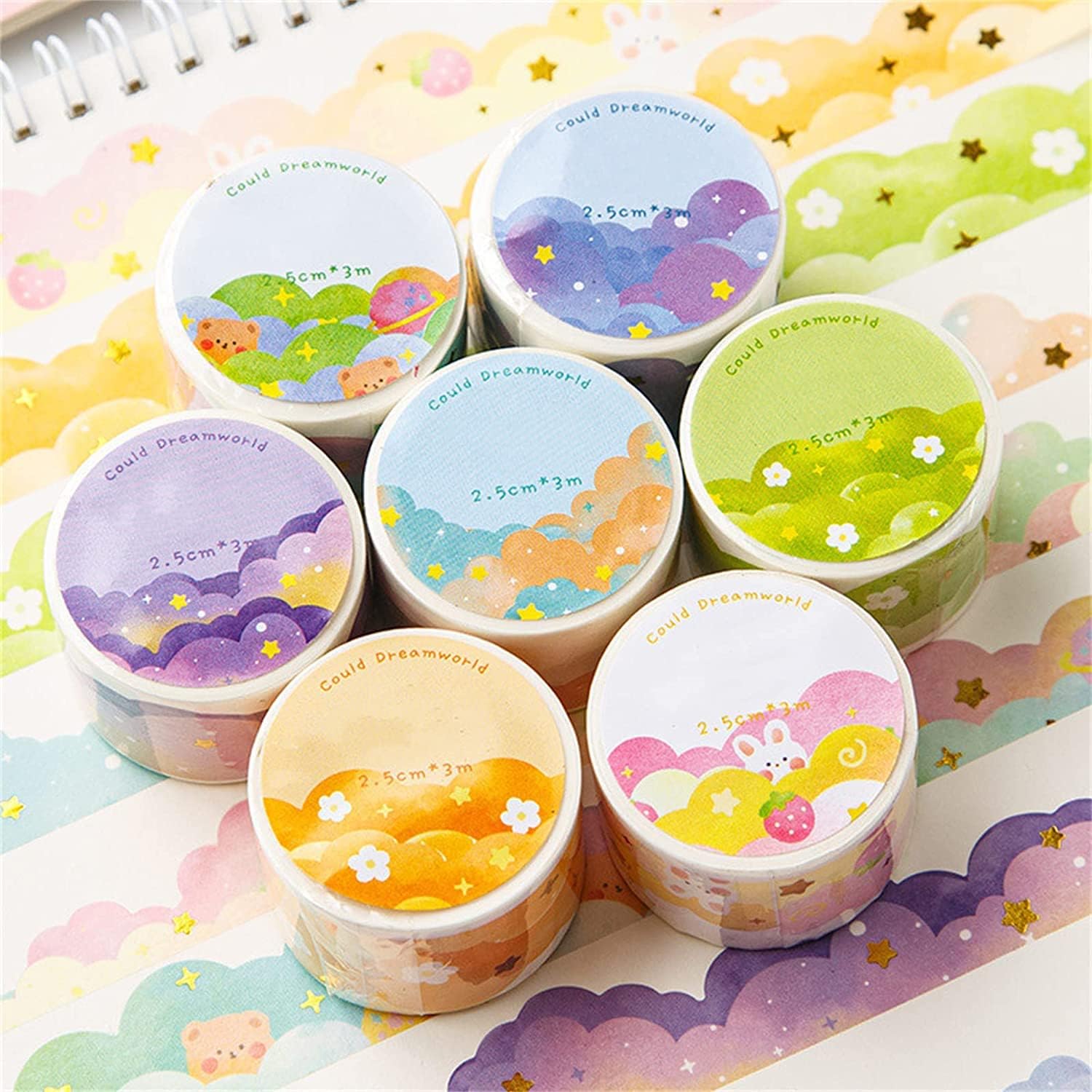 8 Rolls Color Cloud Washi Tape – Art Craft Journals recenzja i cena