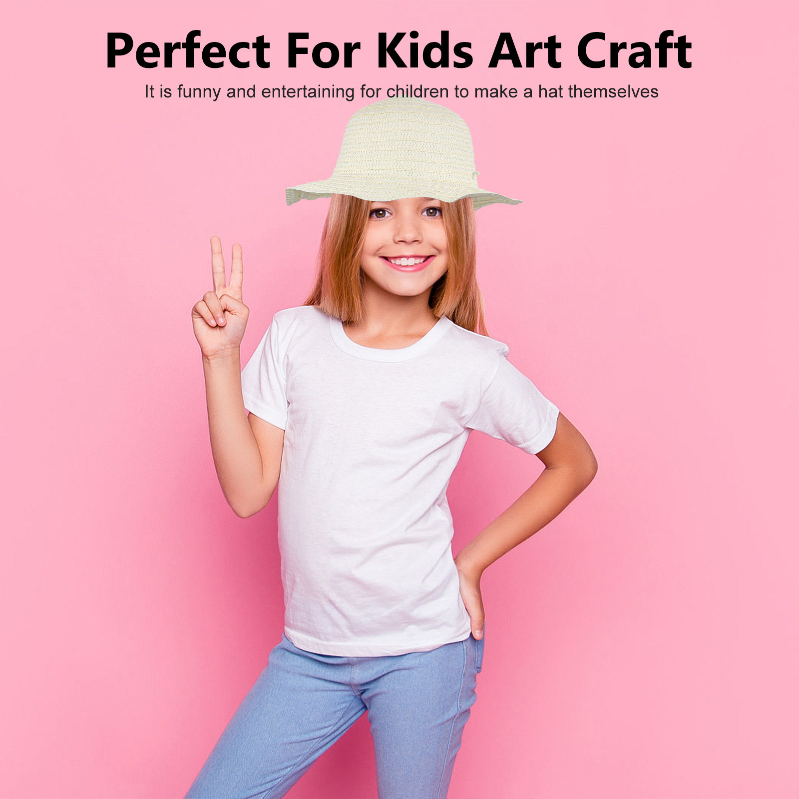 1Set DIY Straw Hat Painting Se – Art Craft Kindergarten recenzja i cena