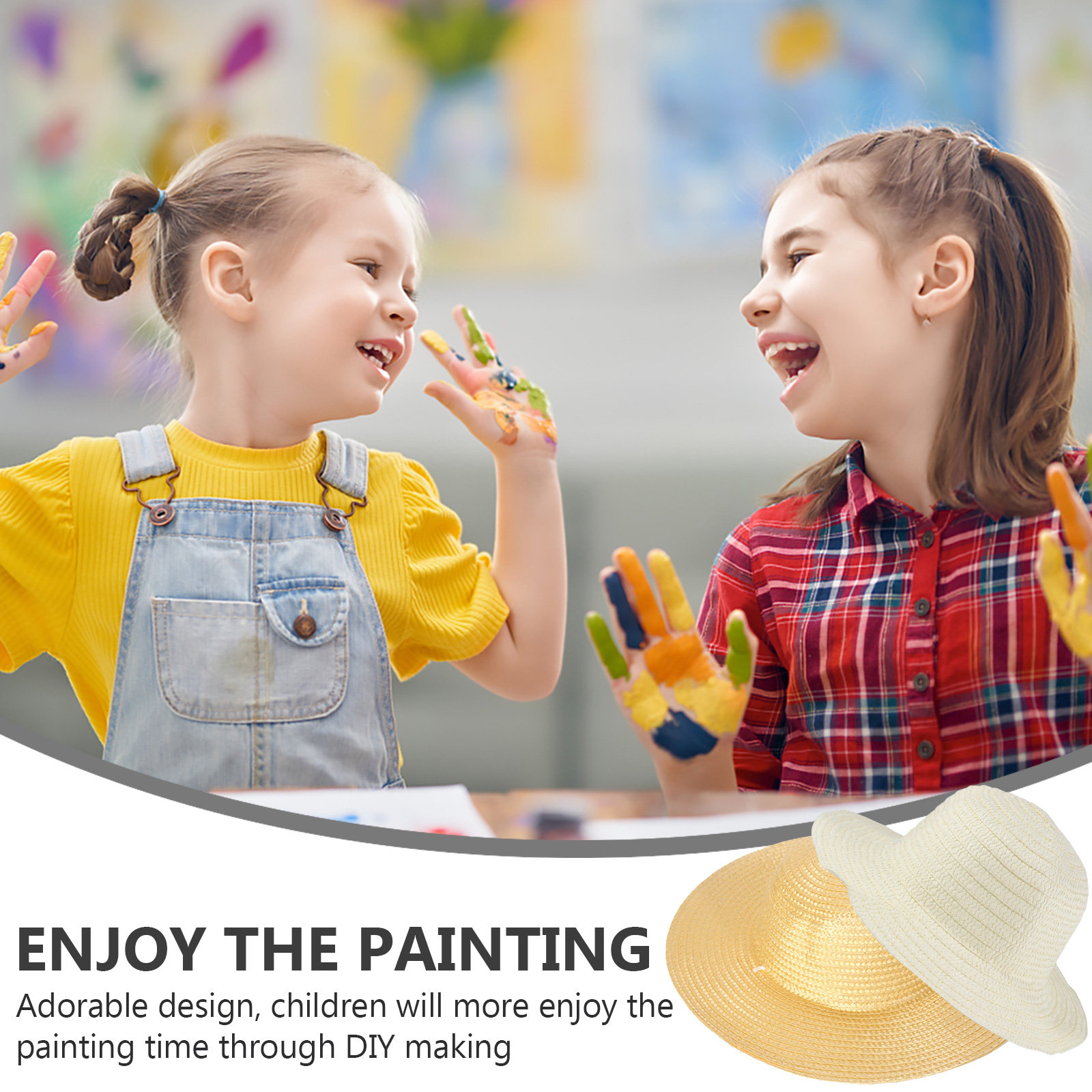 1Set DIY Straw Hat Painting Se – Art Craft Kindergarten recenzja i cena
