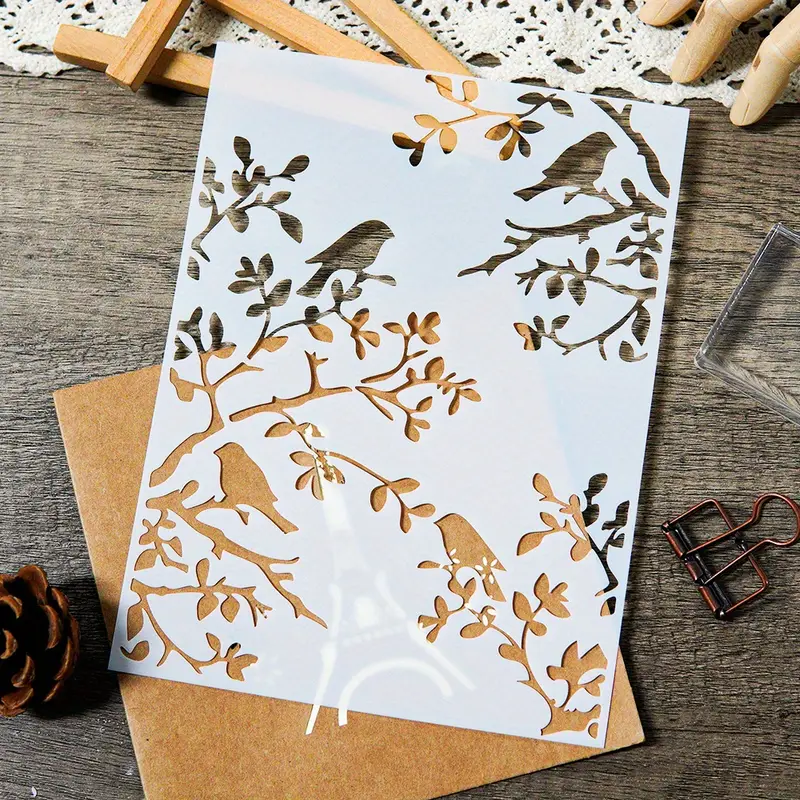 1pcs DIY Bird Branch Stencil f – Art Craft Journals recenzja i cena