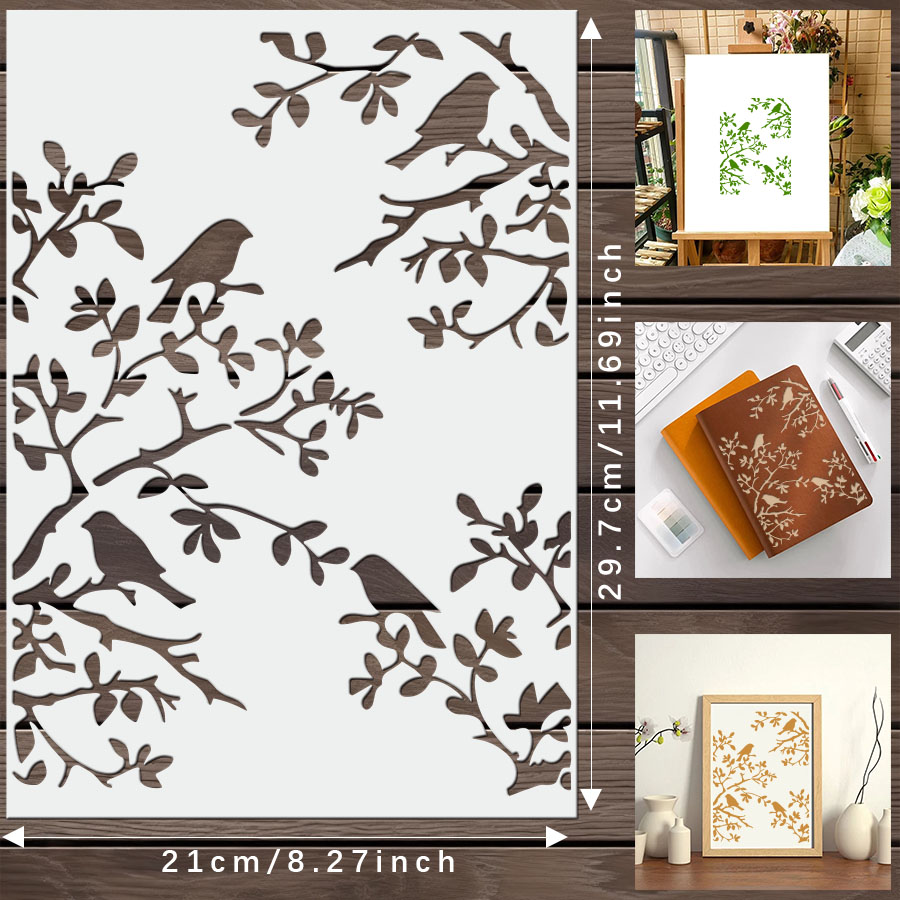 1pcs DIY Bird Branch Stencil f – Art Craft Journals recenzja i cena