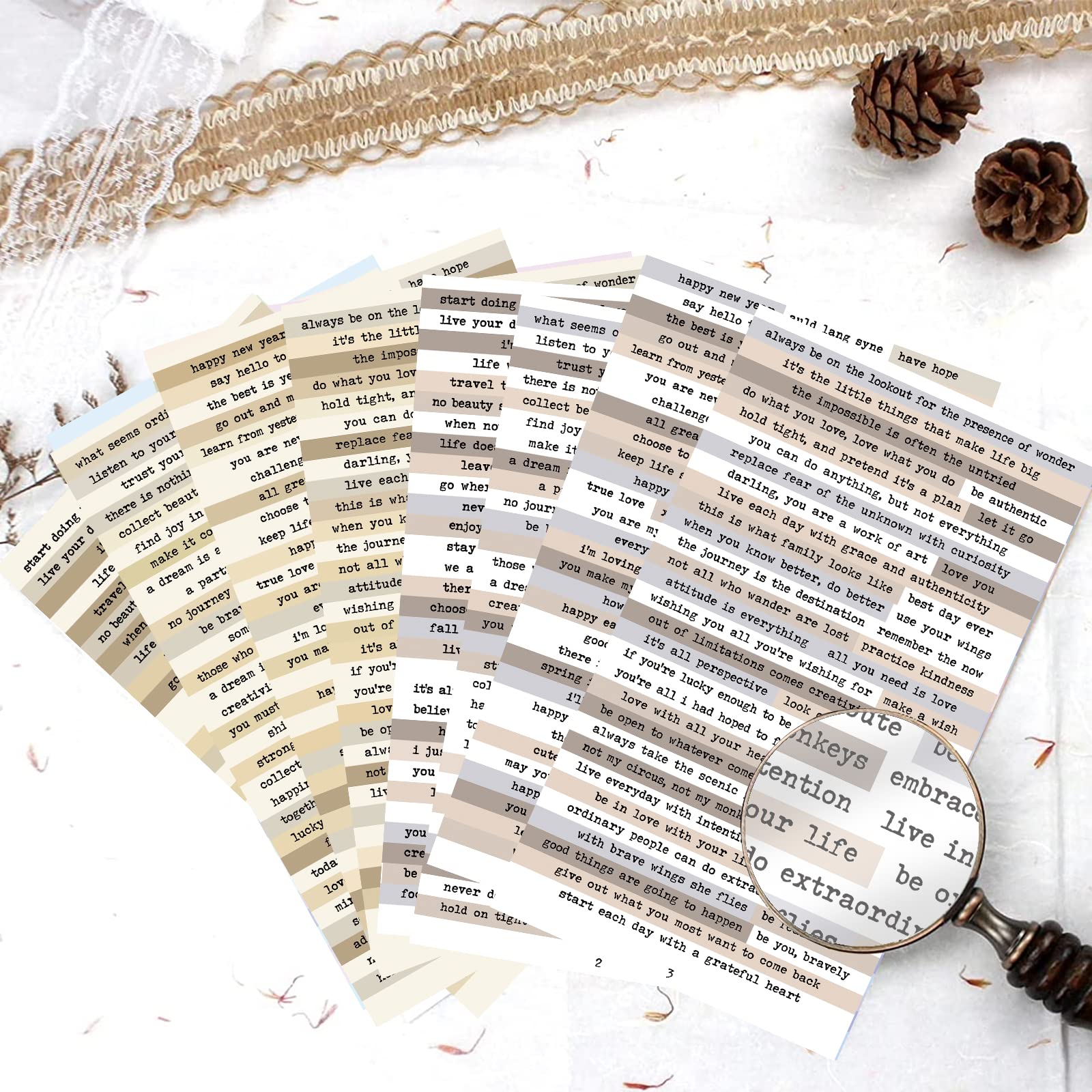 8pcs Brown Notes Quote Sticker – Art Craft Journals recenzja i cena