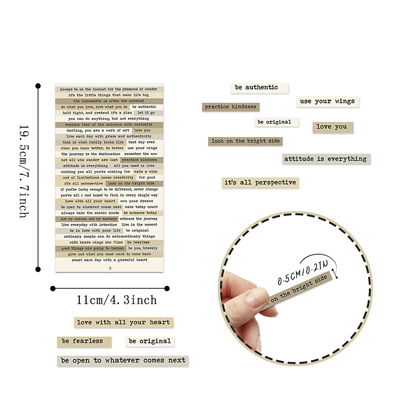 8pcs Brown Notes Quote Sticker – Art Craft Journals recenzja i cena