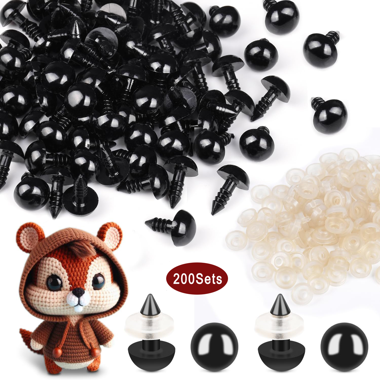 200Sets 8mm Safety Eyes for Cr – Art Craft Eyes recenzja i cena