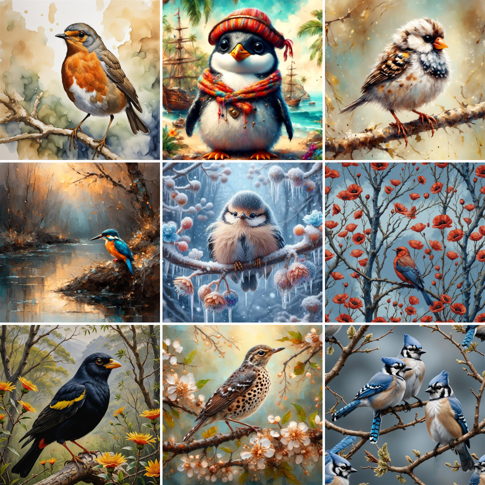 Bird Penguin Kingfisher Paint  – Art Craft Idea recenzja i cena