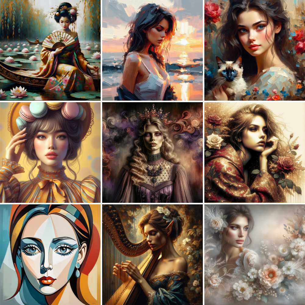 Portrait Girl Flowers Paint By – Art Craft Idea recenzja i cena