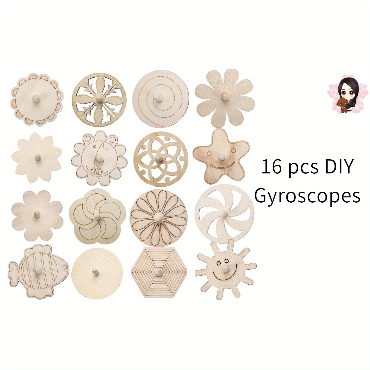 16pcs Wooden Spinning Top Craf – Art Craft Idea recenzja i cena