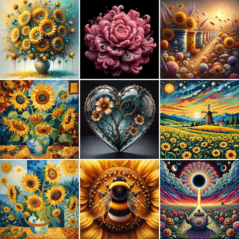Flowers Sunflower Bee Paint By – Art Craft Idea recenzja i cena