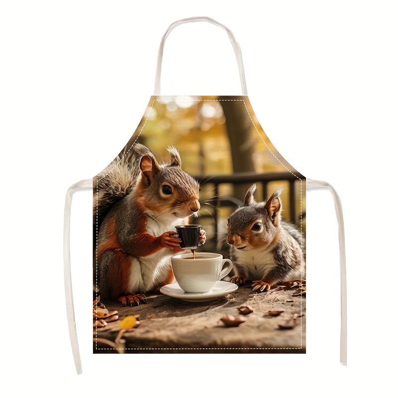 Linen Apron Squirrel Coffee Sc – Art Craft Idea recenzja i cena