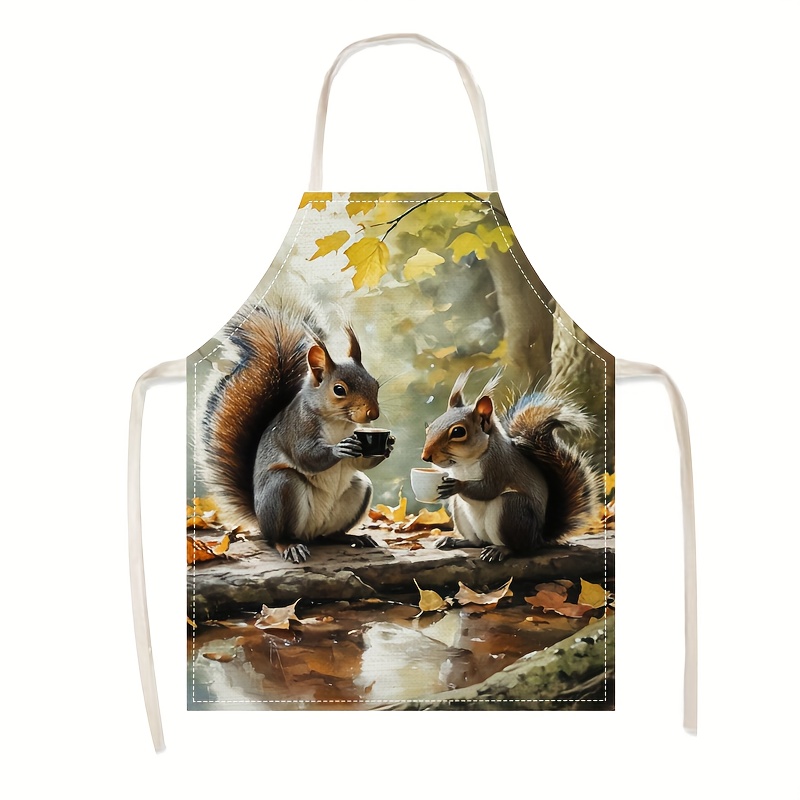 Linen Apron Squirrel Coffee Sc – Art Craft Idea recenzja i cena