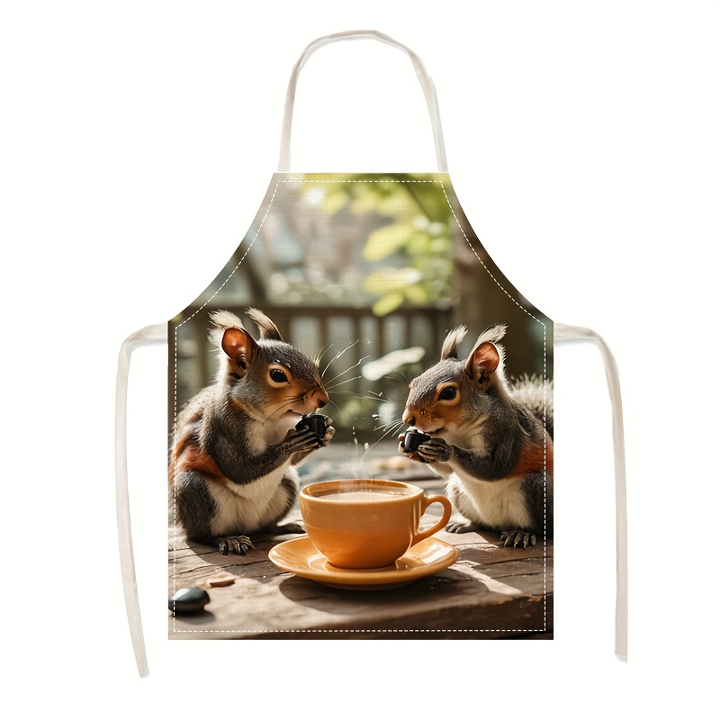 Linen Apron Squirrel Coffee Sc – Art Craft Idea recenzja i cena