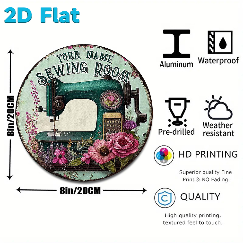 Custom Name Sewing Room Round  – Art Craft Decoration recenzja i cena