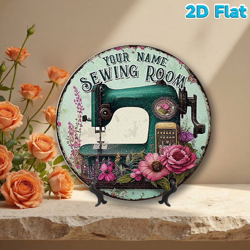 Custom Name Sewing Room Round  – Art Craft Decoration recenzja i cena
