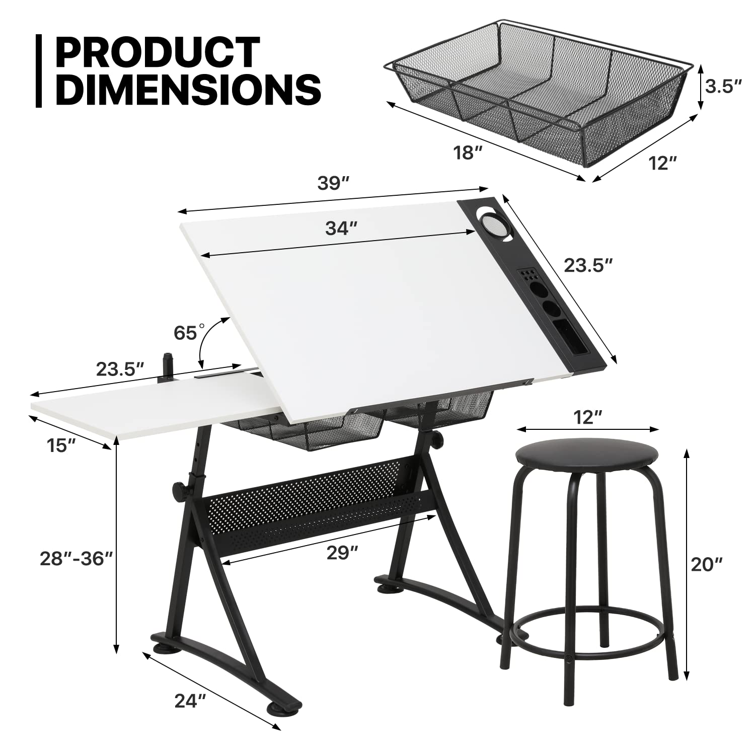 Art Deco Drafting Table, Heigh – Art & Craft Teacher recenzja i cena