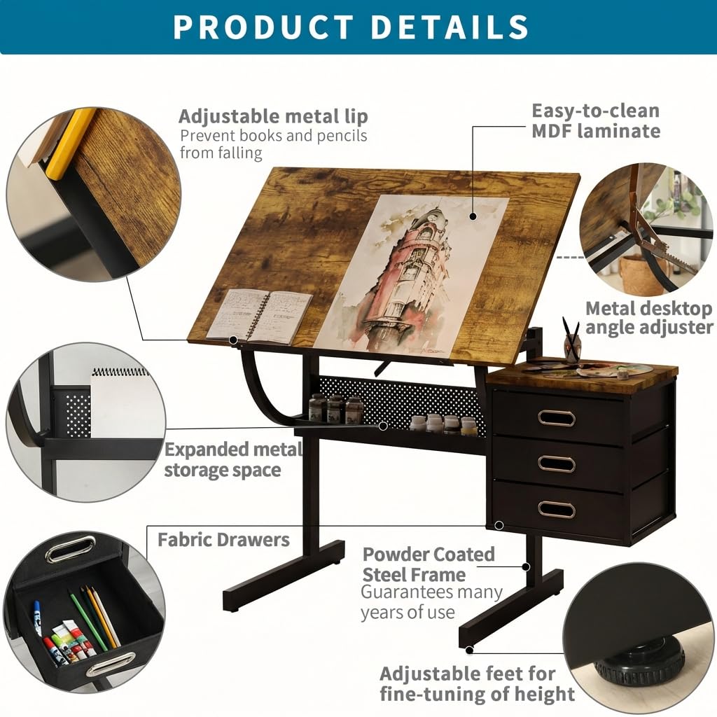Adjustable Art Desk with Stora – Art & Craft Teacher recenzja i cena