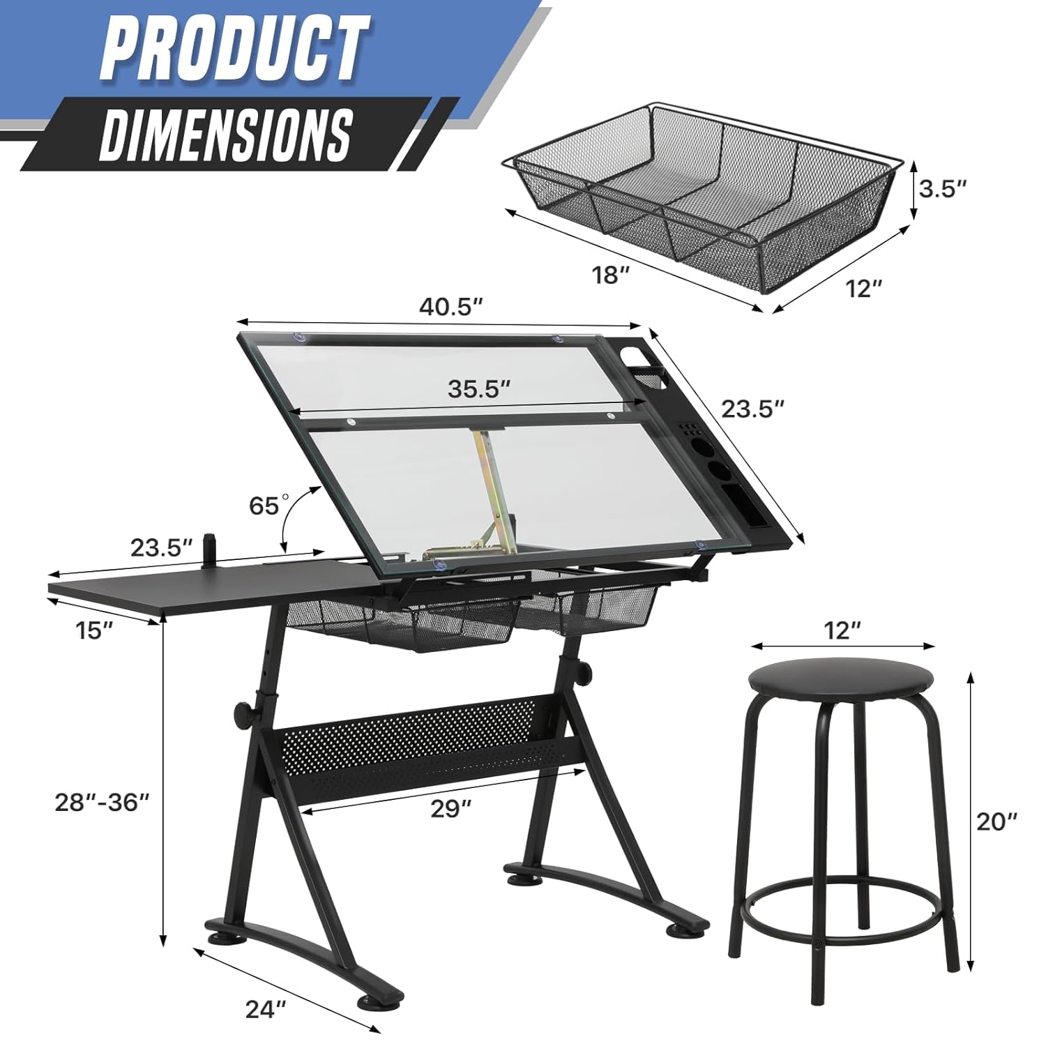 Drafting Table with Height Adj – Art & Craft Jojo recenzja i cena
