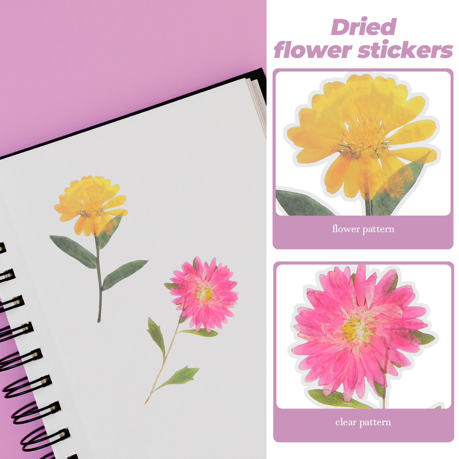 6 Packs Dried Flower Stickers  – Art Craft Journals recenzja i cena