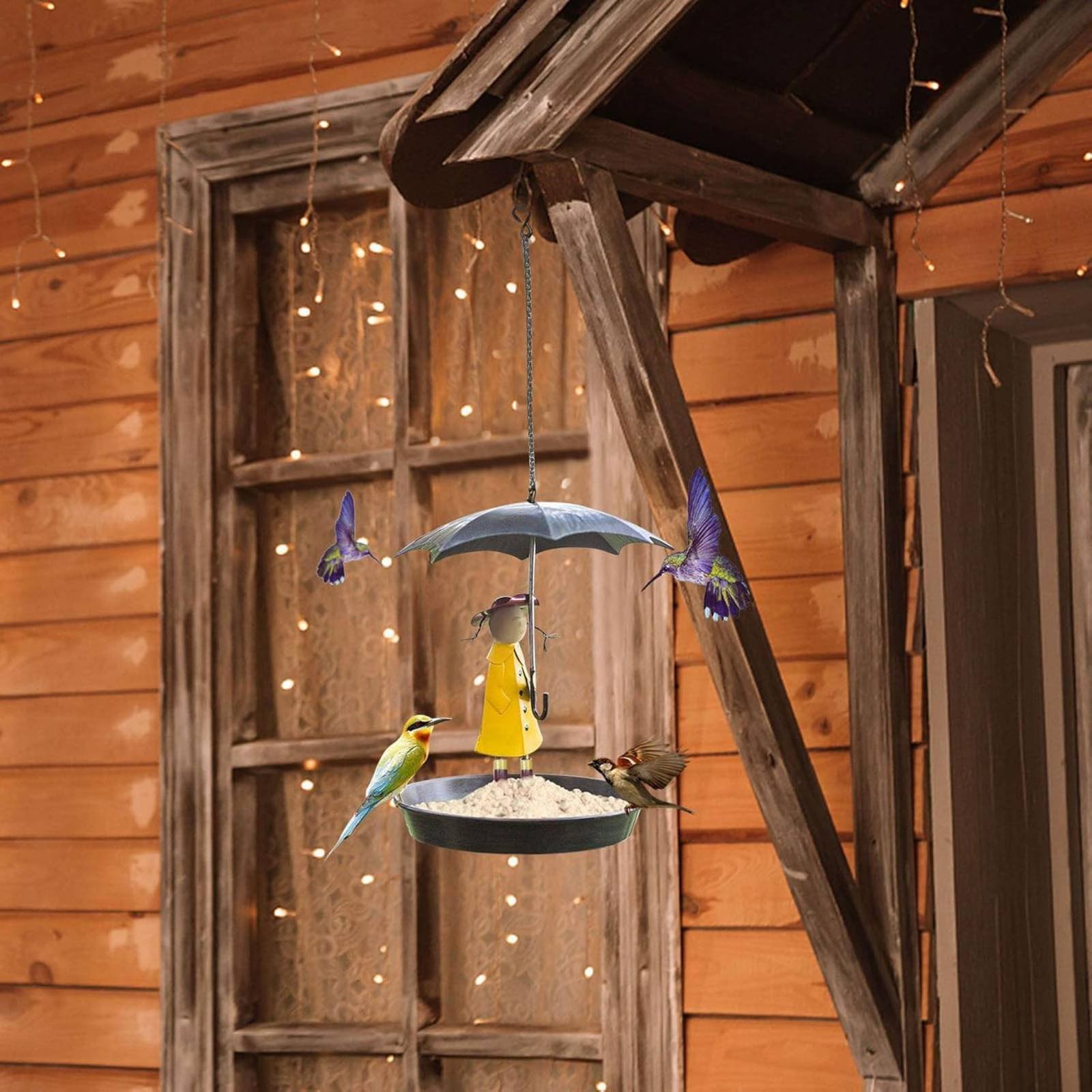 Girl with Umbrella Bird Feeder – Art Craft Decoration recenzja i cena
