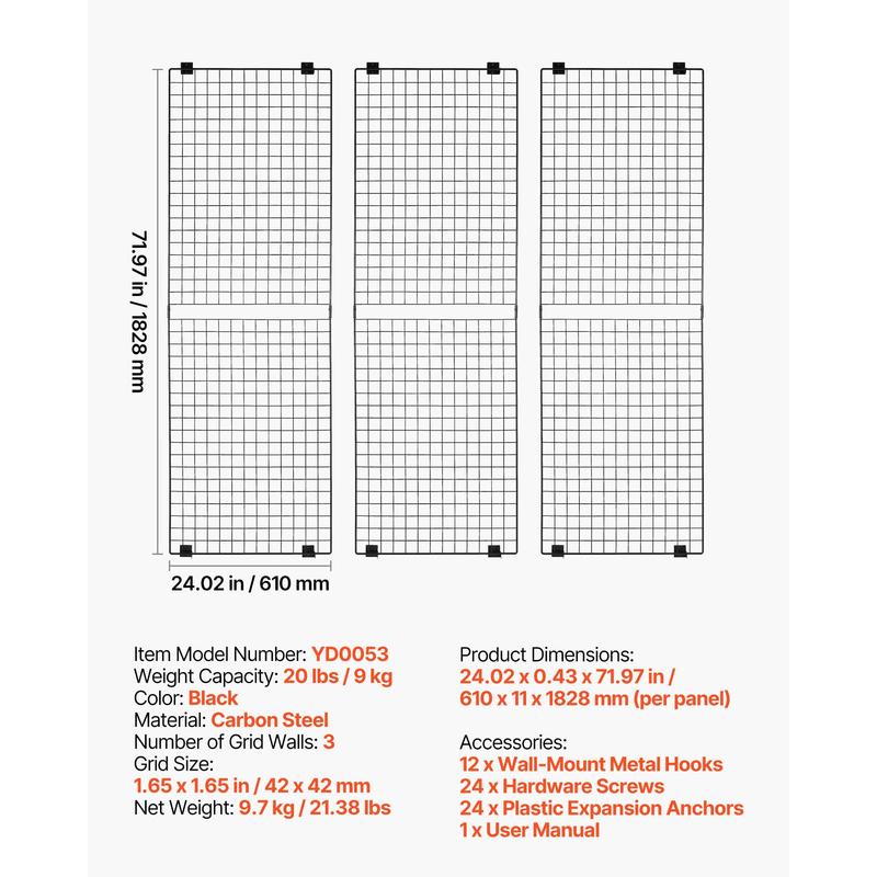 3 Packs Grid Wall Panels, 2 x  – Art Craft Decoration recenzja i cena