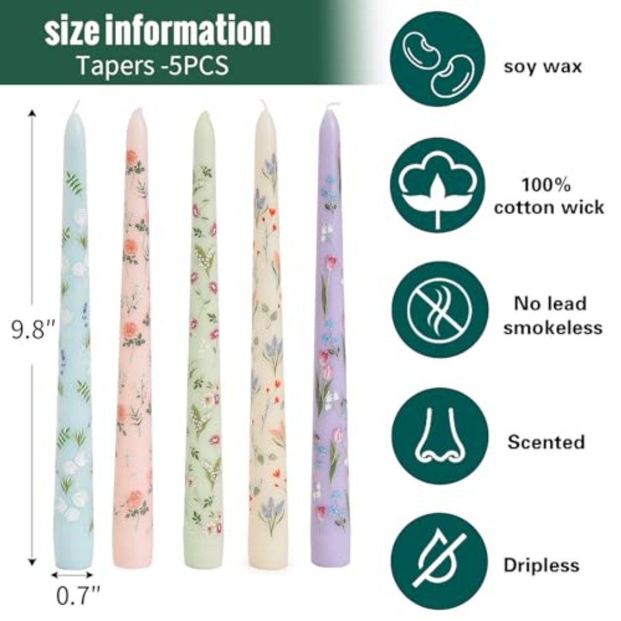 Pretty Floral Taper Candlestic – Art Craft Decoration recenzja i cena