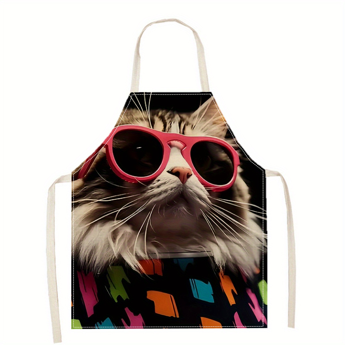 Linen Apron Funny Cat Sunglass – Art Craft Idea recenzja i cena